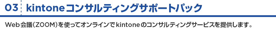 kintoneコンサルティングサポートパック/Web会議(Zoom)を使ってオンラインでkintoneのコンサルティングサービスを提供します