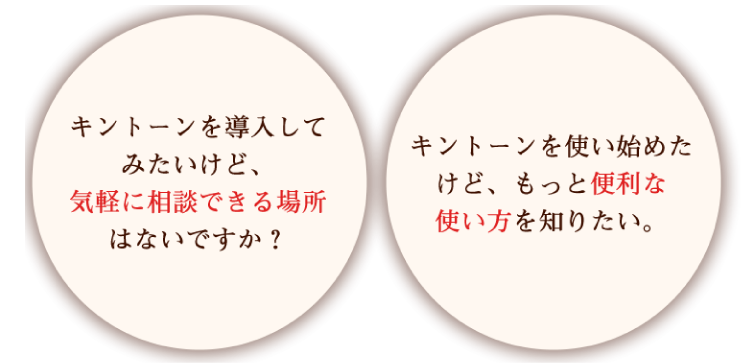 Kintoneを導入してみたいけど、気軽に相談できる場所はないですか？ Kintoneを使い始めたけど、もっと便利な使い方を知りたい。