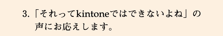 「それってkintoneではできないよね。」の声にお応えします。